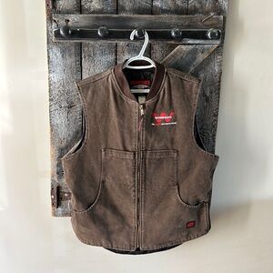 Men's Tough Duck Insulated Full Zipper Vest w/Windsor Logo Light Brown